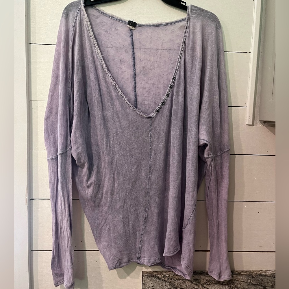 Free People Lavender Long Sleeve Top